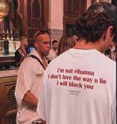 A t-shirt reading "i'm not rihanna"